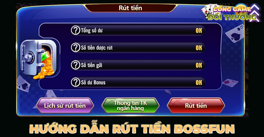 Hướng dẫn rút tiền Bossfun